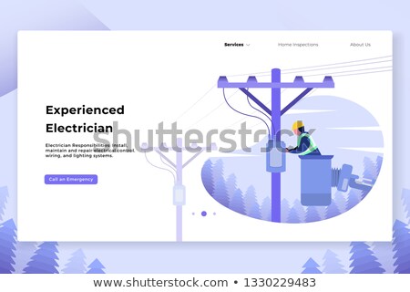 Сток-фото: Male Electrician Working With Equipment