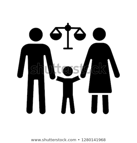 Сток-фото: Separation Of Family Silhouette With Gavel