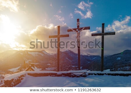 Stockfoto: Good Friday Heavenly Scene With Cross Symbol