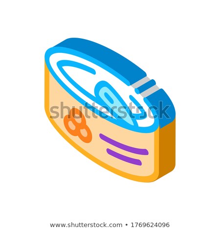 Zdjęcia stock: Caviar In Tin Isometric Icon Vector Illustration