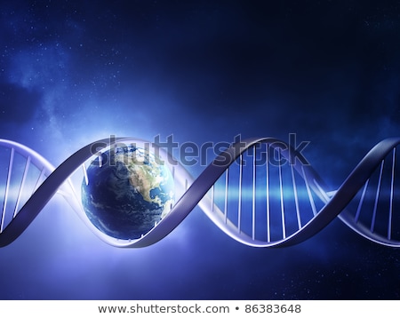 Stock foto: Glowing Earth Dna Strand