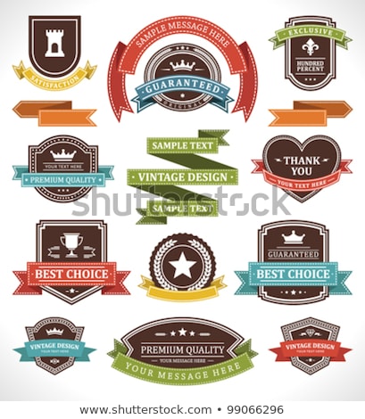 Foto stock: Banner Shields And Ribbons Vector Elements For Design