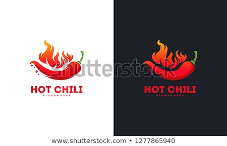 Foto stock: Red Hot Pepper With Label