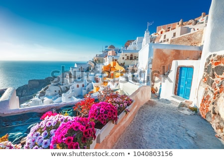 Foto stock: Sunset At Oia Santorini Greece