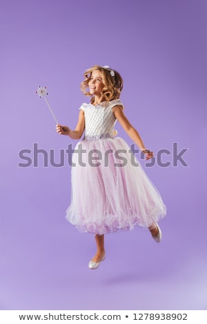 Stok fotoğraf: Little Girl Dressed As Princess With Wand