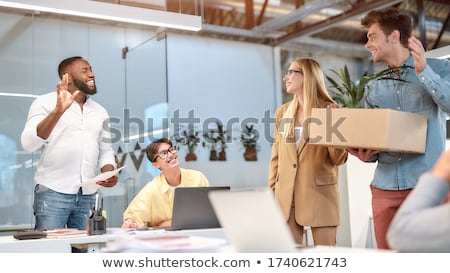 Foto stock: Young Business Man Moving His Hands Together