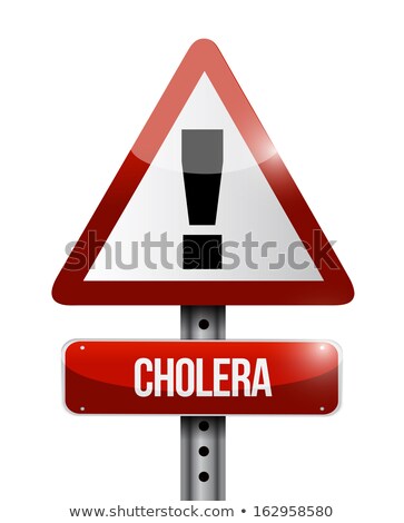 Cholera On Warning Road Sign Сток-фото © alexmillos