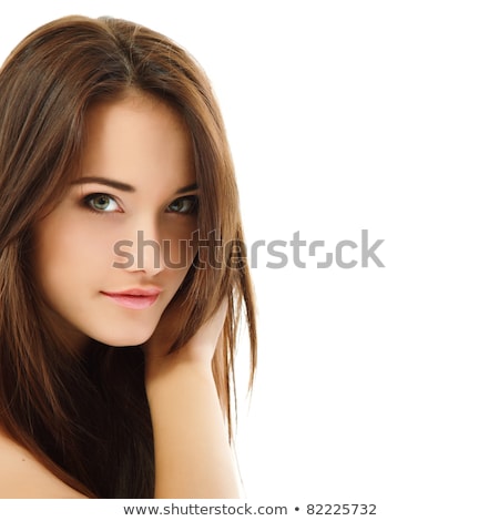 Foto d'archivio: Smiling Young Beautiful Girl With Brown Hair
