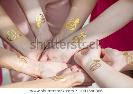 Stock fotó: Beautiful Young Bride Having Engagement Party And Drinking Champagne