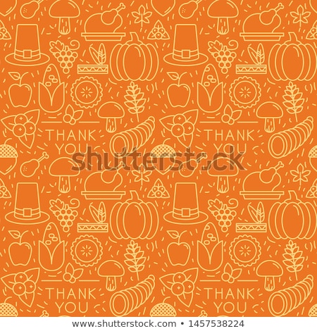 Сток-фото: Happy Thanksgiving Set Pattern