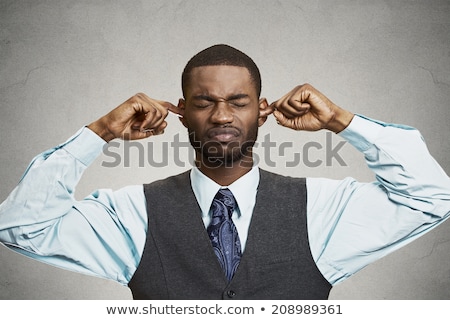 Stockfoto: Business Man Not Listening To Nonsense