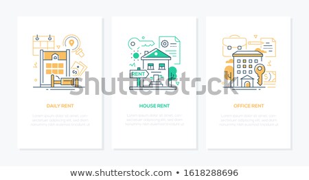 Stock photo: Real Estate Services - Line Design Style Banners Set