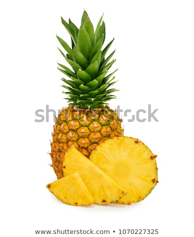 Stok fotoğraf: Fresh Slice Pineapple On White Background