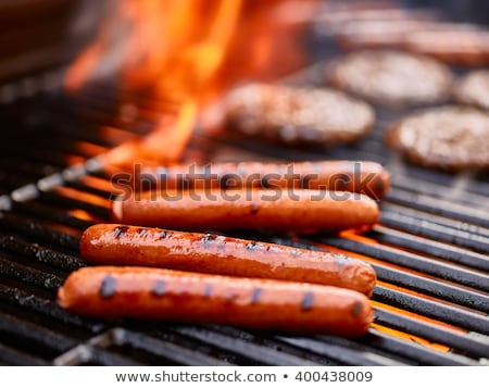 Stock fotó: Hot Dogs On A Bbq