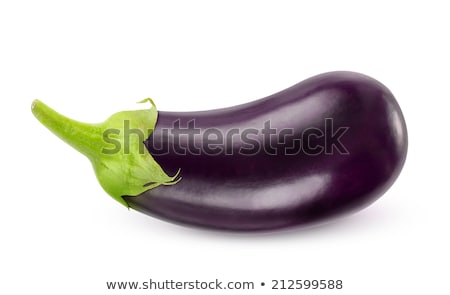 Foto d'archivio: Eggplants Isolated On White Background Close Up