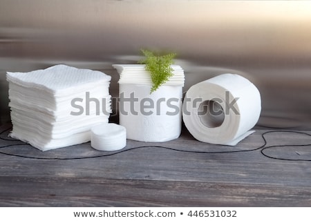 Stok fotoğraf: Stack Of White Tissue Paper Rolls