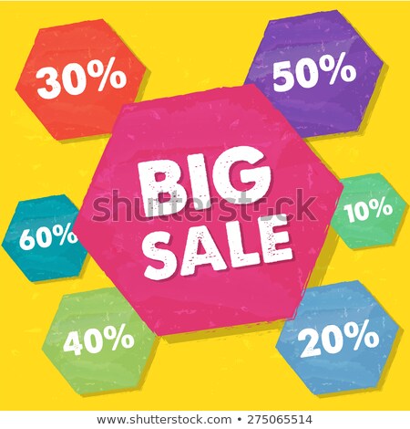 Big Sale And Percentages In Grunge Flat Design Hexagons Stock photo © marinini