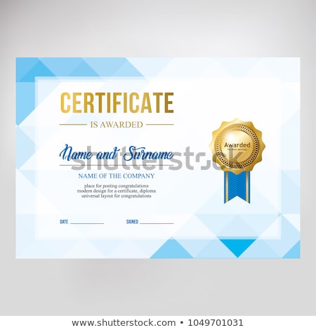 Stock photo: Stylish Blue Geometric Certificate Template Design