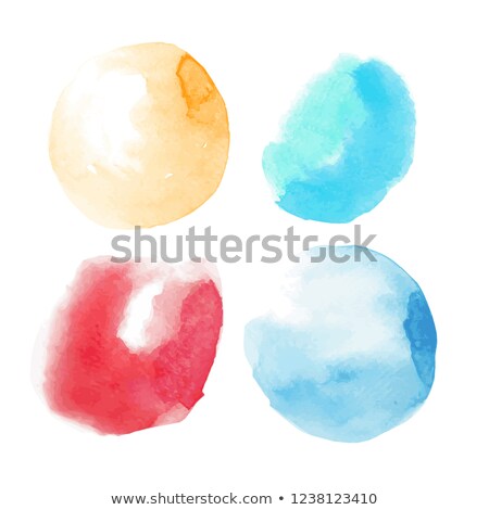 Foto d'archivio: Pink And Yellow Watercolor Painted Stain Isolated On White Back