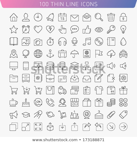 Zdjęcia stock: Business Communications - Line Design Style Icons Set