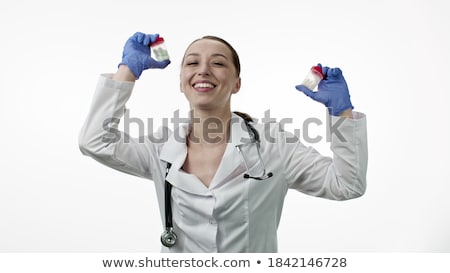 Stok fotoğraf: Funny Doctor Having Fun In Hospital Lab