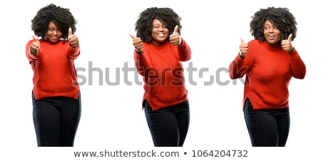 Stok fotoğraf: Happy African American Woman Showing Thumbs Up