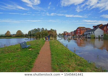 Stock photo: Family Of Four On Winter Bridge