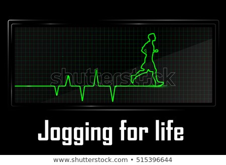 Foto stock: Healthcare Concept Heartbeat Electrocardiogram With Running Man
