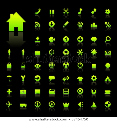 Stockfoto: Rss Sign Green Vector Icon Design