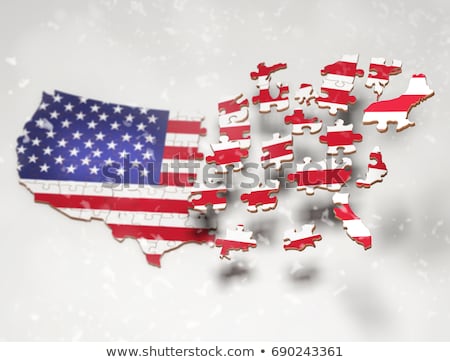 Zdjęcia stock: Usa And Usa Flags In Puzzle