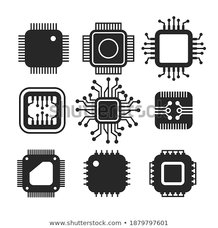 Zdjęcia stock: Electronic Collection - Computer Cpu Chip Isolated On White Back