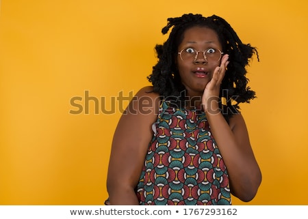 Foto stock: Girl Looking Over Glasses