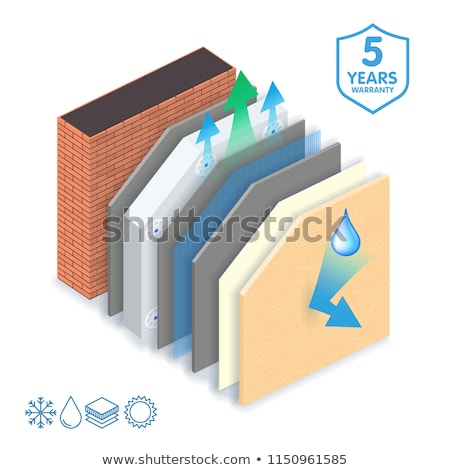 Stockfoto: Polystyrene Wall Insulation 3d Scheme