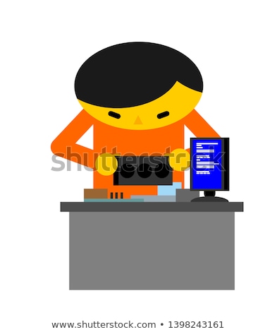 Stock photo: Computer Repair Guy Is Repairing Pc Mending And Assembly Of El