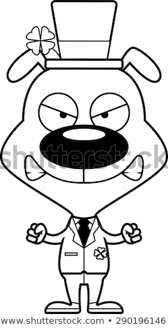 Foto stock: Cartoon Angry Irish Puppy