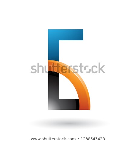 Zdjęcia stock: Black And Orange Letter G With A Glossy Quarter Circle Vector Il