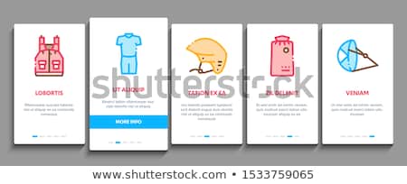 Stockfoto: Canoeing Onboarding Elements Icons Set Vector