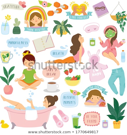 ストックフォト: Self Care And Well Being Clipart Set