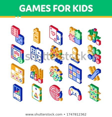 Stock fotó: Interactive Kids Game Chess Isometric Icon Vector Illustration