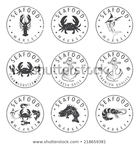 Сток-фото: Set Of Lobster Stamps