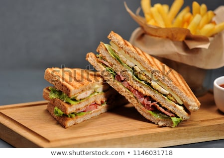 Stock photo: Club Sandwich With Potato French Fries