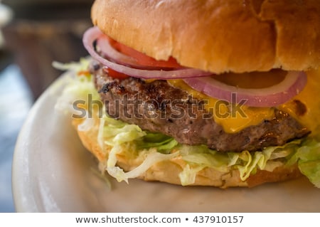 Foto stock: Cheeseburger With Cole Slaw