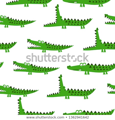 Zdjęcia stock: Green Alligator With Letter