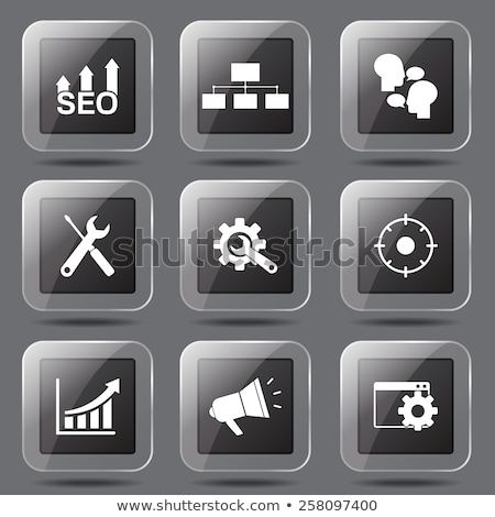 Zdjęcia stock: Seo Internet Sign Square Vector Black Icon Design Set 5