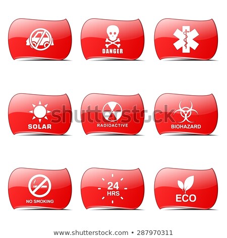 Stock fotó: Warning Sign Red Vector Buttonicon Design Set