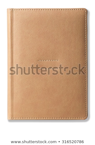 Zdjęcia stock: Notebook In Black Leather Cover Isolated