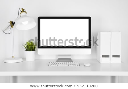 Сток-фото: Blank Monitor On Table In Bright Interior