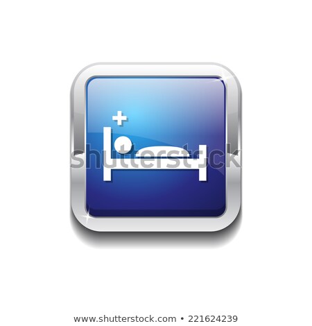 Stock photo: Heath Care Bed Blue Vector Icon Button