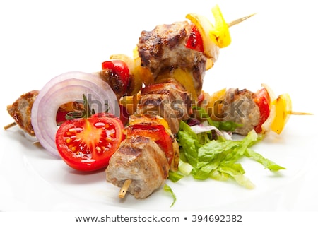 Stock fotó: Grilled Meat On Skewer With Vegetables