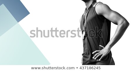 Foto stock: Composite Image Of Portrait Of Sportsman Chest With A Medal